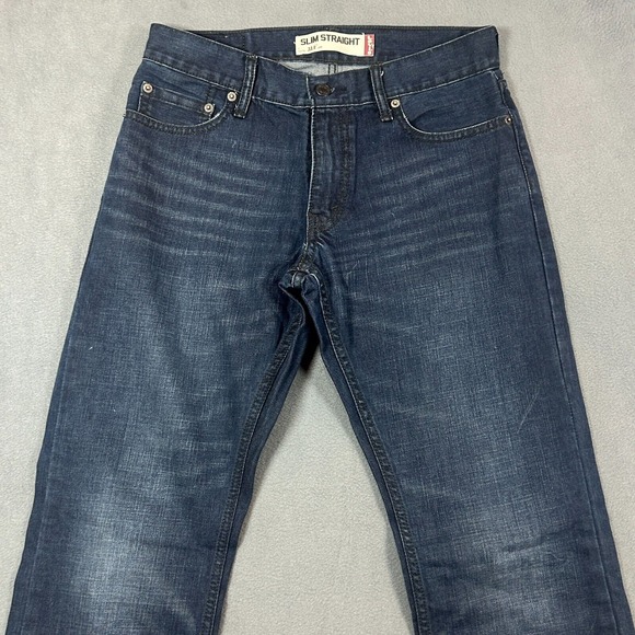 Levis 514 Jeans Mens 30x32‎ Slim Straight Dark Wash 100% Cotton Distressed USA - Picture 6 of 15